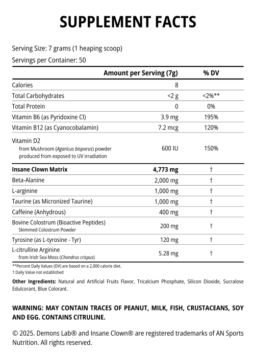 DEMONS LAB INSANE CLOWN TUTTI FRUIT (pot de 350g)