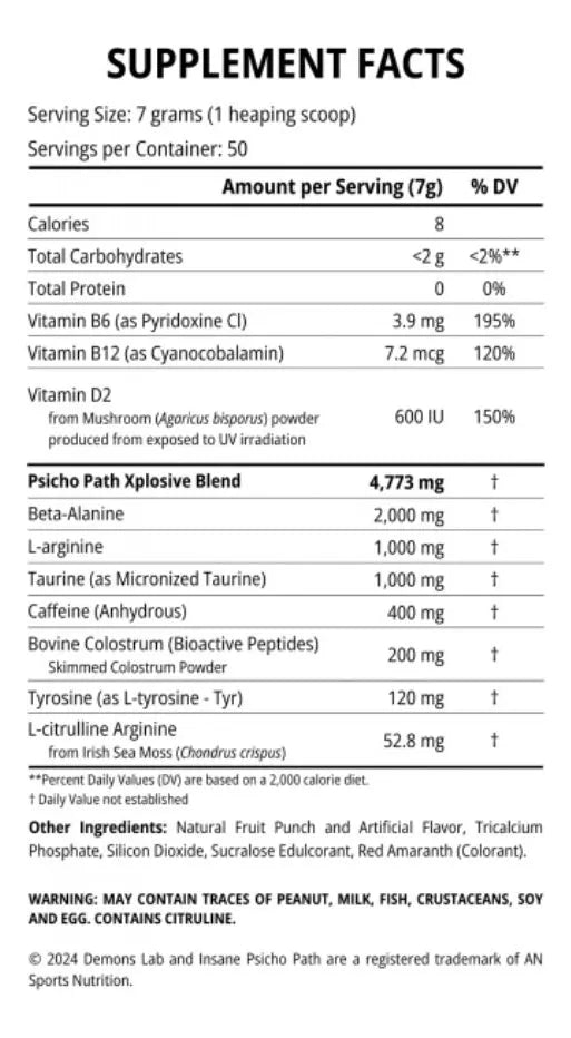 INSANE PSICHO PATH DEMONS LAB FRUIT PUNCH (pot de 350g)